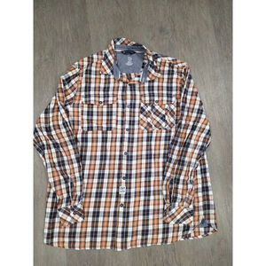 Roca wear Classic Plaid Button Up Orange Shirt Size 2XL
